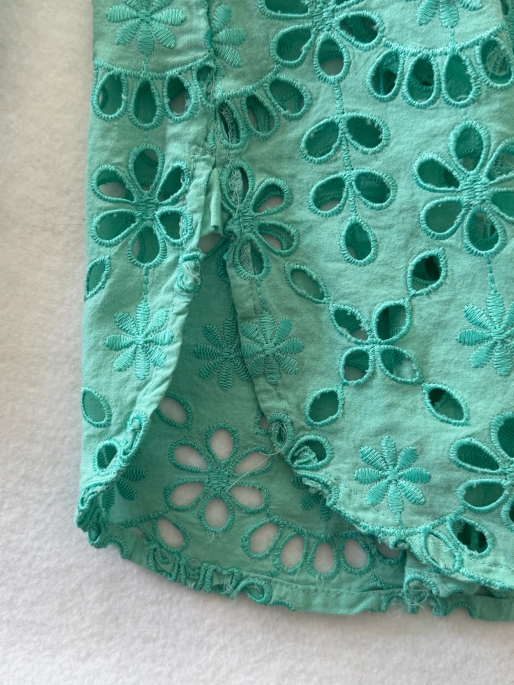 J. Crew Women’s Mint Crochet Green Eyelet Button-Down Shirt- Size 6 - Picture 6 of 10